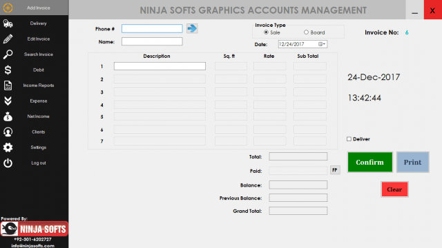 Ninja Softs Printing & Advertising Agency Accounts Software
