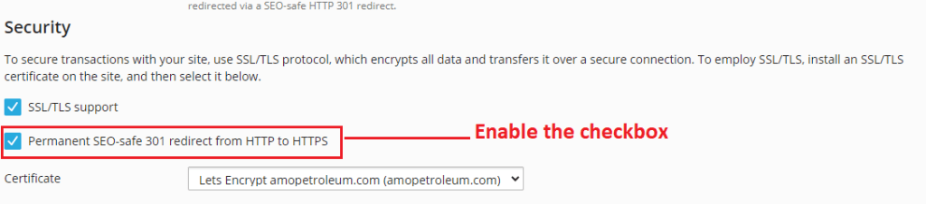 Redirect traffic from HTTP to HTTPS