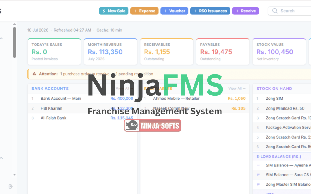 Introducing NinjaFMS: Pakistan’s Complete Telecom Franchise Management System