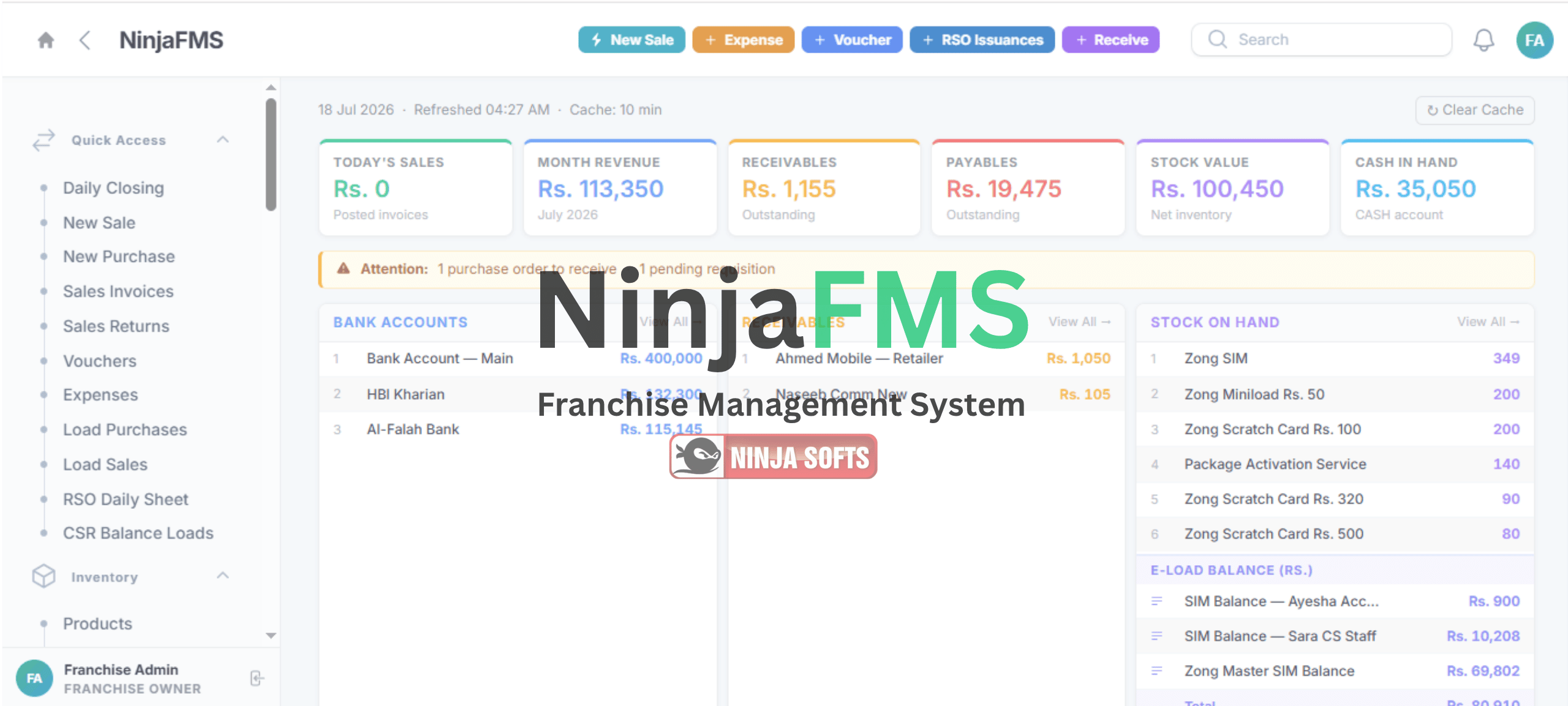 NinjaFMS DashBoard Faeture Image NinjaFMS DashBoard Faeture Image